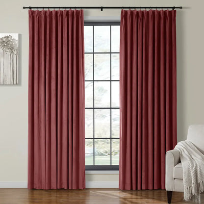 Velmor Pleated Velvet Curtains with Blackout Lining - LuxDrape