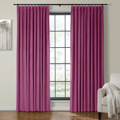 Velmor Pleated Velvet Curtains with Blackout Lining - LuxDrape