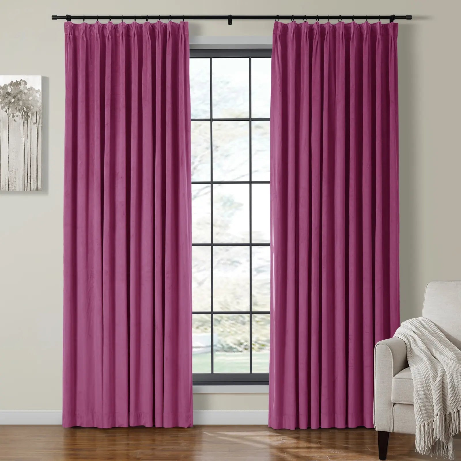 Velmor Velvet Drapes Pleated