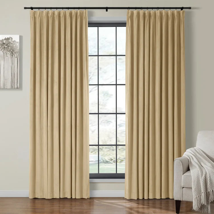 Velmor Pleated Velvet Curtains with Blackout Lining - LuxDrape