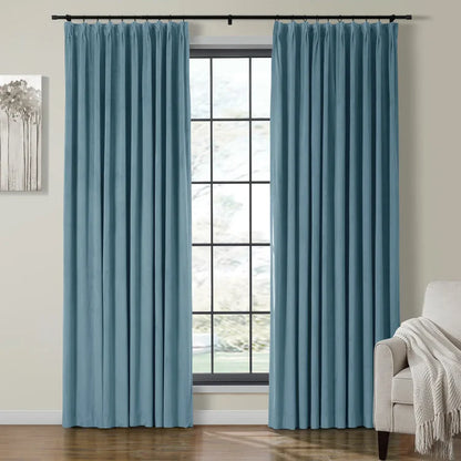 Velmor Pleated Velvet Curtains with Blackout Lining - LuxDrape