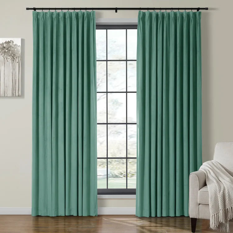 Velmor Pleated Velvet Curtains with Blackout Lining - LuxDrape