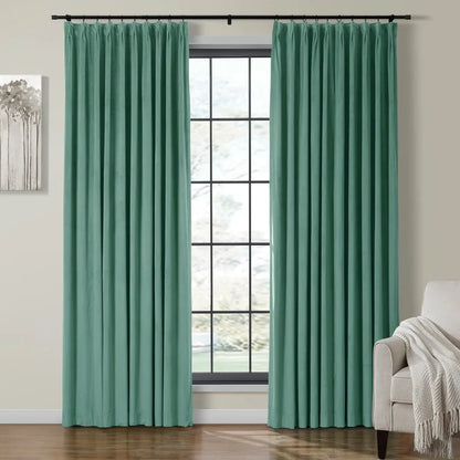 Velmor Pleated Velvet Curtains with Blackout Lining - LuxDrape