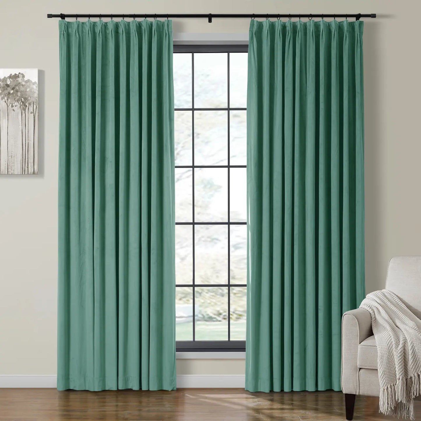 Velmor Velvet Drapes Pleated