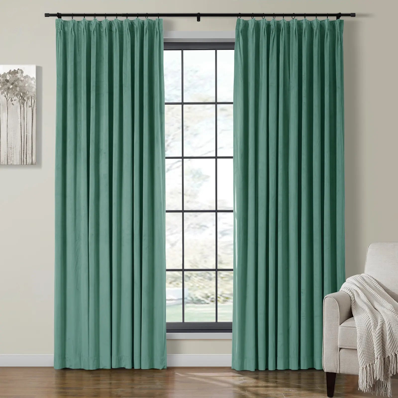 Velmor Velvet Drapes Pleated
