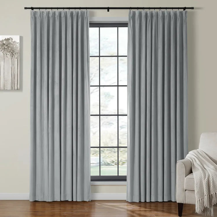 Velmor Pleated Velvet Curtains with Blackout Lining - LuxDrape