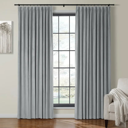 Velmor Pleated Velvet Curtains with Blackout Lining - LuxDrape