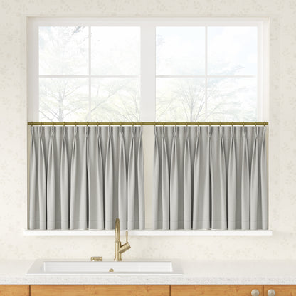 Breeza Cotton Blend Pleated Cafe Curtains