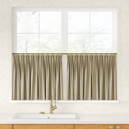 Breeza Cotton Blend Pleated Cafe Curtains
