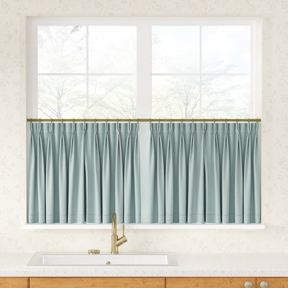 Breeza Cotton Blend Pleated Cafe Curtains
