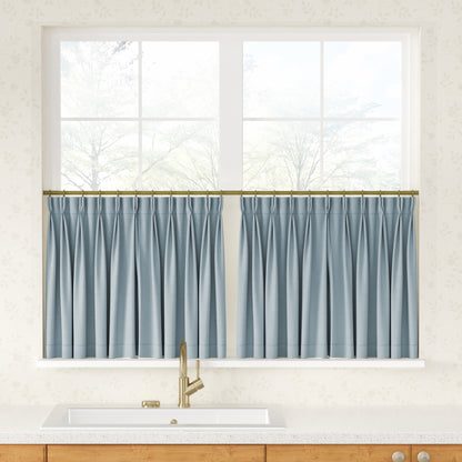 Breeza Cotton Blend Pleated Cafe Curtains