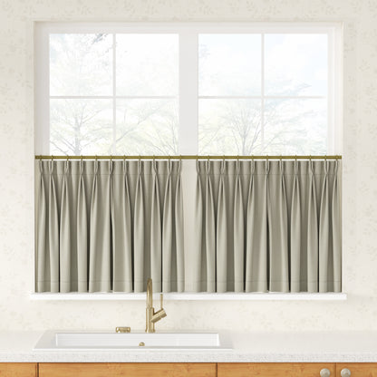 Breeza Cotton Blend Pleated Cafe Curtains