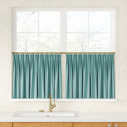 Breeza Cotton Blend Pleated Cafe Curtains