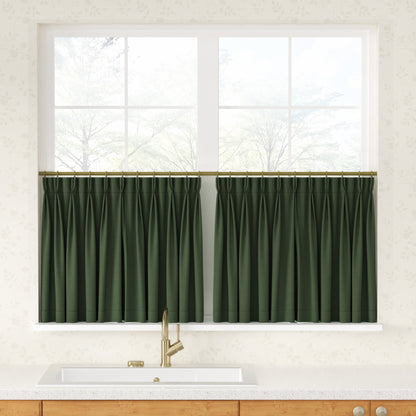 Breeza Cotton Blend Pleated Cafe Curtains