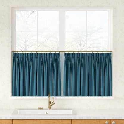 Breeza Cotton Blend Pleated Cafe Curtains