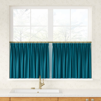 Breeza Cotton Blend Pleated Cafe Curtains