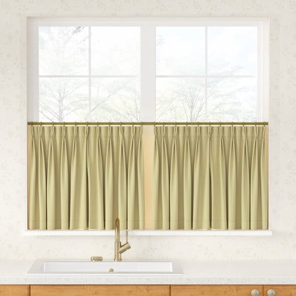 Breeza Cotton Blend Pleated Cafe Curtains