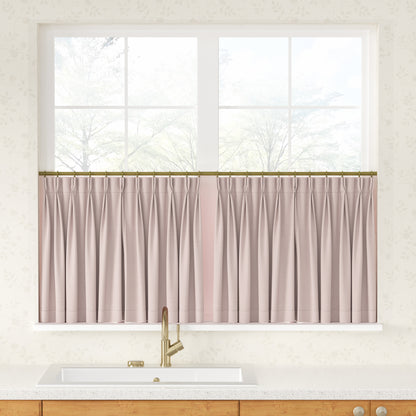 Breeza Cotton Blend Pleated Cafe Curtains