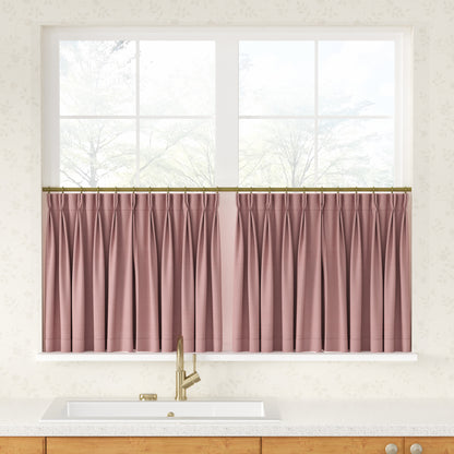 Breeza Cotton Blend Pleated Cafe Curtains