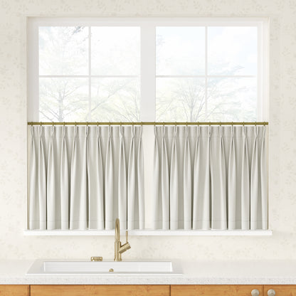 Breeza Cotton Blend Pleated Cafe Curtains