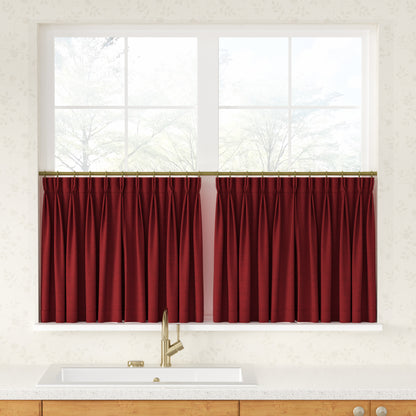 Breeza Cotton Blend Pleated Cafe Curtains