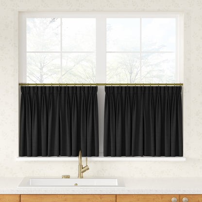 Breeza Cotton Blend Pleated Cafe Curtains