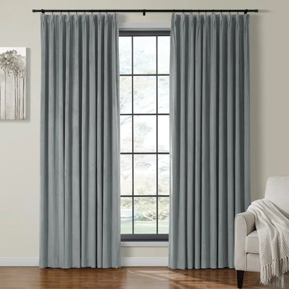 Velmor Pleated Velvet Curtains with Blackout Lining - LuxDrape