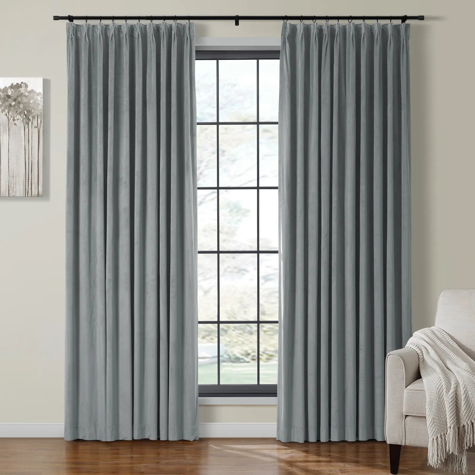 Velmor Velvet Drapes Pleated