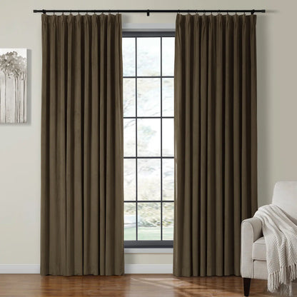 Velmor Pleated Velvet Curtains with Blackout Lining - LuxDrape