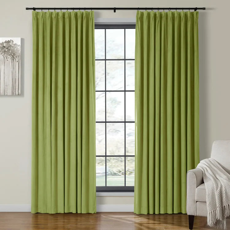 Velmor Pleated Velvet Curtains with Blackout Lining - LuxDrape