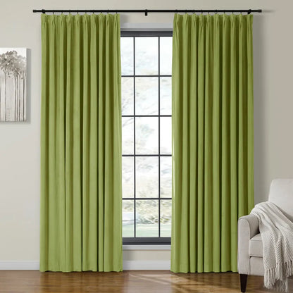 Velmor Pleated Velvet Curtains with Blackout Lining - LuxDrape