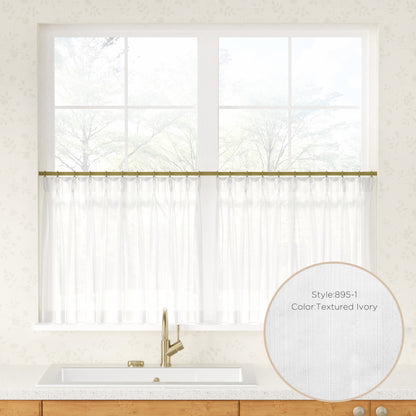 Auriel Semi Sheer Pleated Cafe Curtains