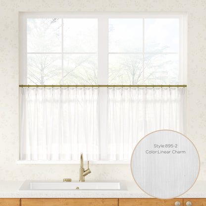 Auriel Semi Sheer Pleated Cafe Curtains