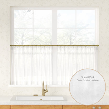 Auriel Semi Sheer Pleated Cafe Curtains