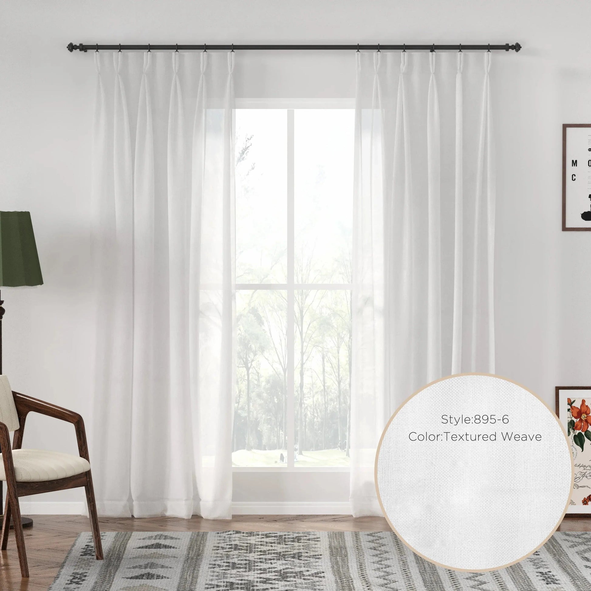 Auriel Semi Sheer Drapes Pleated - LuxDrape