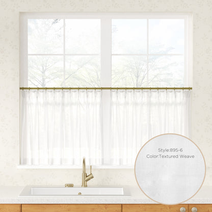 Auriel Semi Sheer Pleated Cafe Curtains