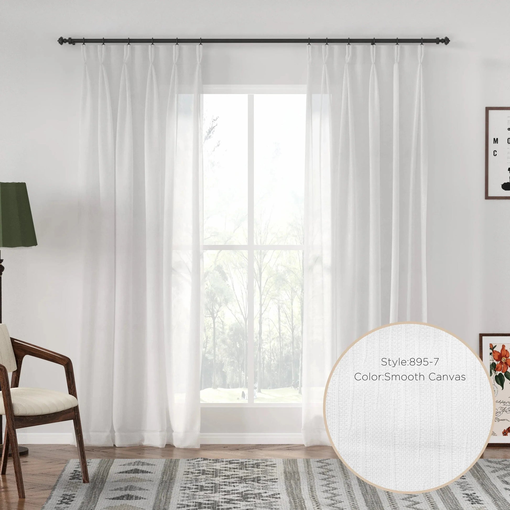 Auriel Semi Sheer Drapes Pleated - LuxDrape