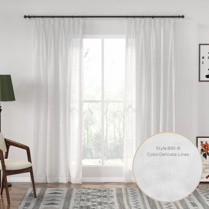 Auriel Semi Sheer Drapes Pleated