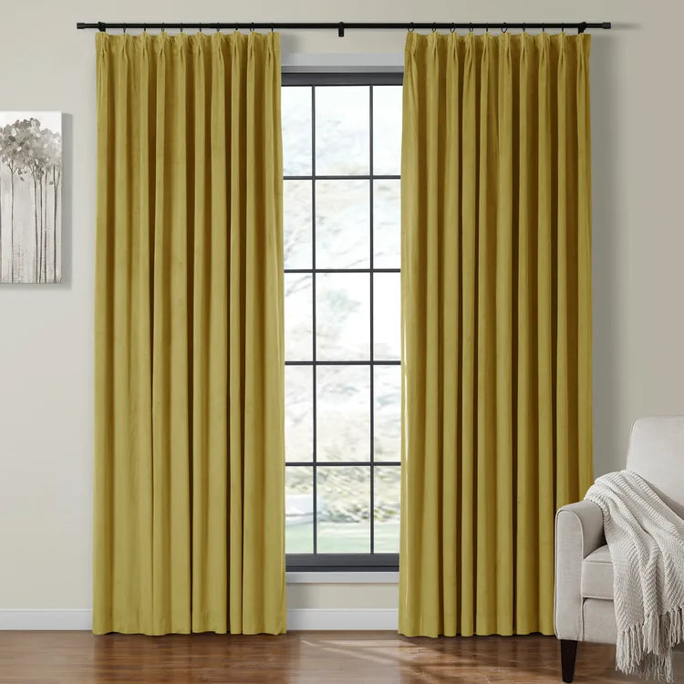 Velmor Pleated Velvet Curtains with Blackout Lining - LuxDrape