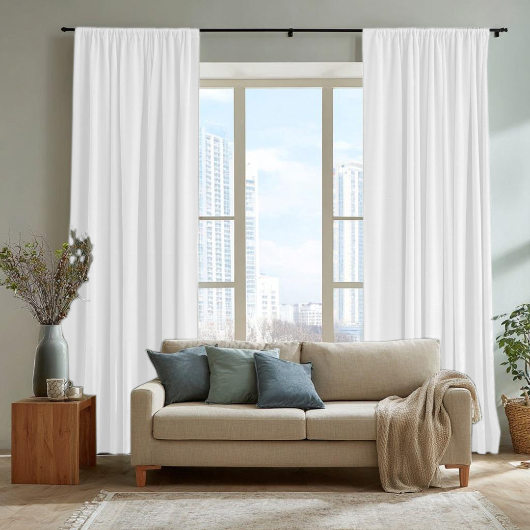 Chevron Textured Linen Blend Drapes Soft Top