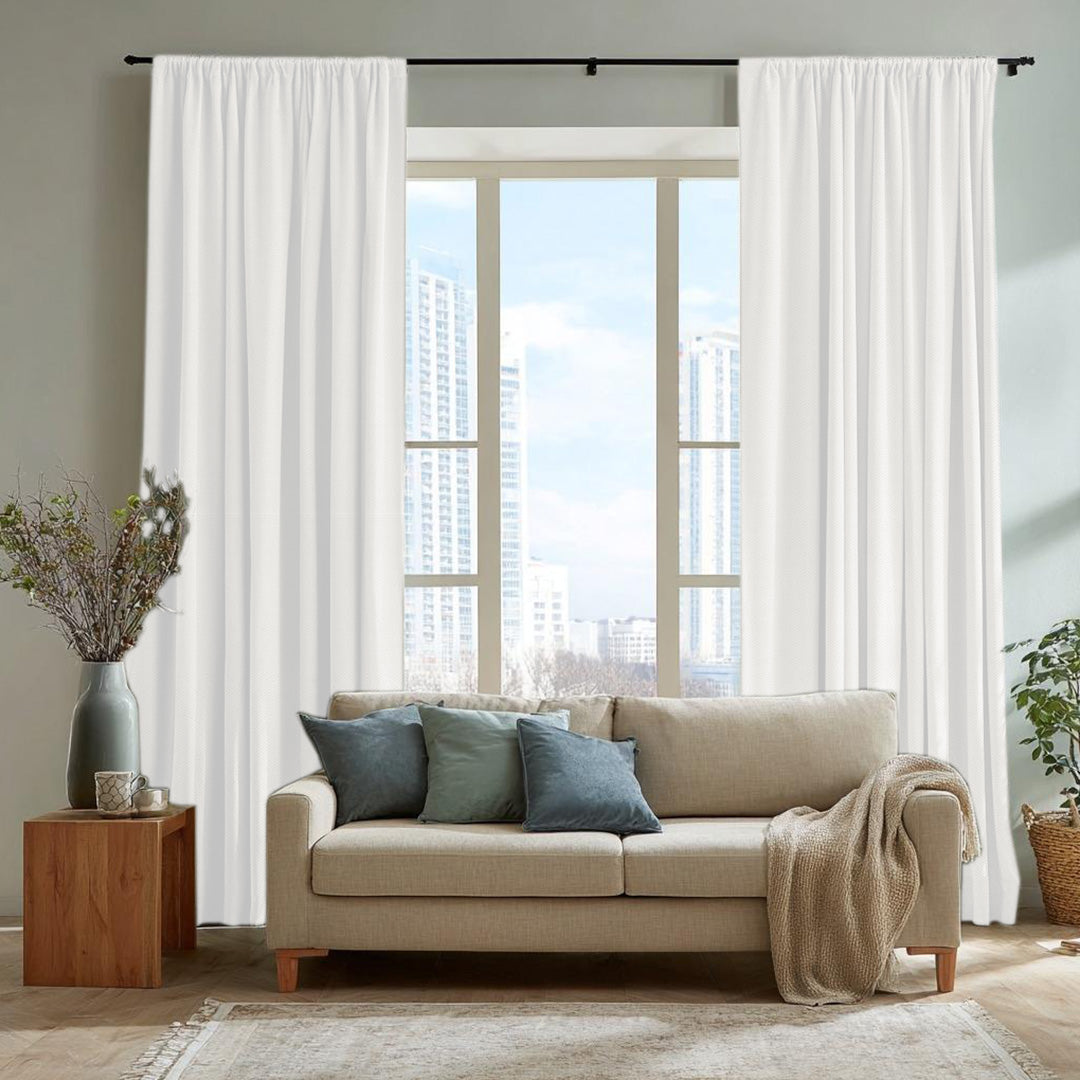 Chevron Textured Linen Blend Drapes Soft Top