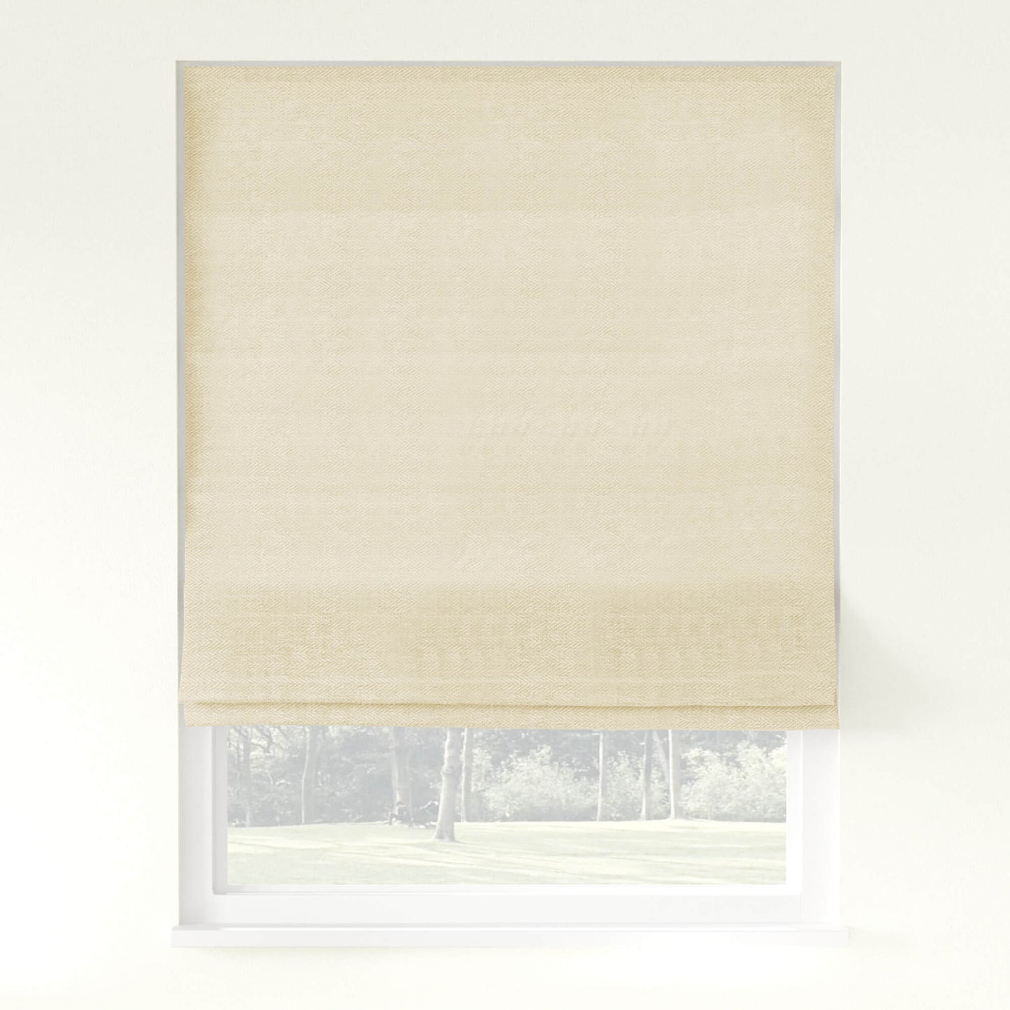 Chevron Herringbone Weave Linen  Roman Shade Cordless