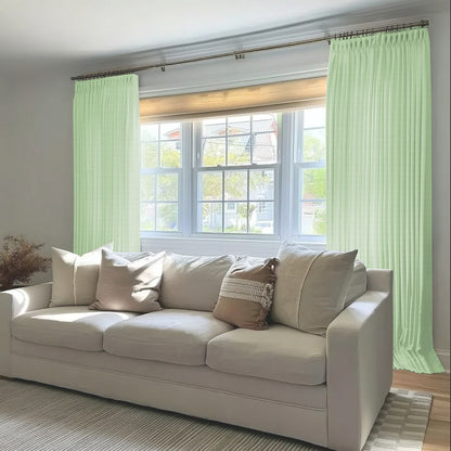 Chevron Textured Linen 100% Blackout Lining Curtain Pleated - LuxDrape