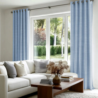 Chevron Textured Linen Blend Drapes Grommet - LuxDrape