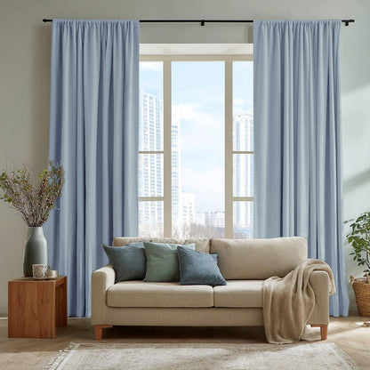 Chevron Textured Linen Blend Drapes Soft Top