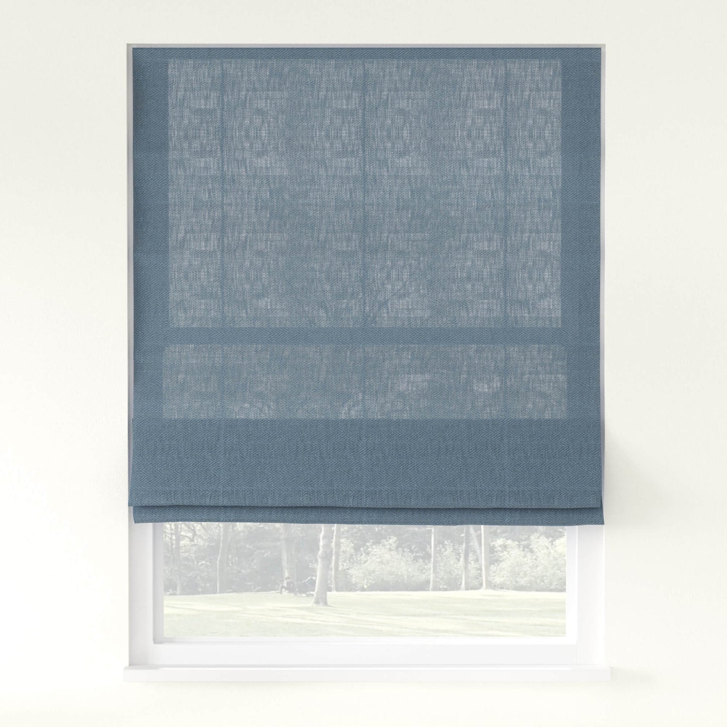 Chevron Herringbone Weave Linen  Roman Shade Cordless