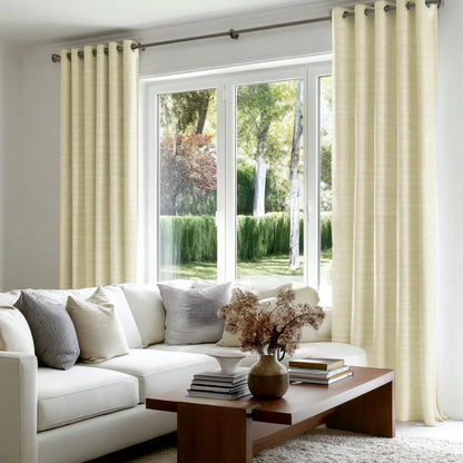 Chevron Textured Linen Blend Drapes Grommet - LuxDrape