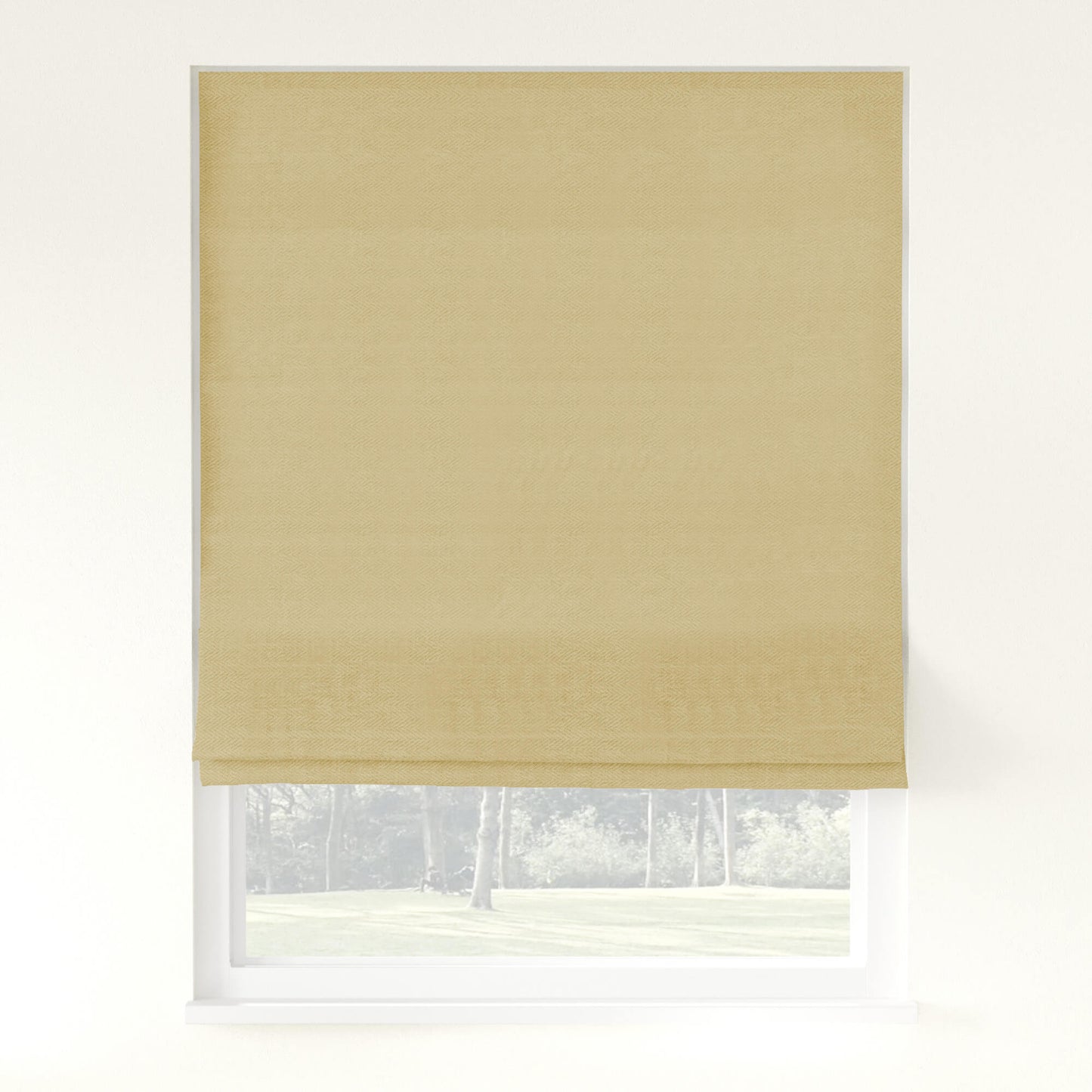 Chevron Herringbone Weave Linen  Roman Shade Cordless