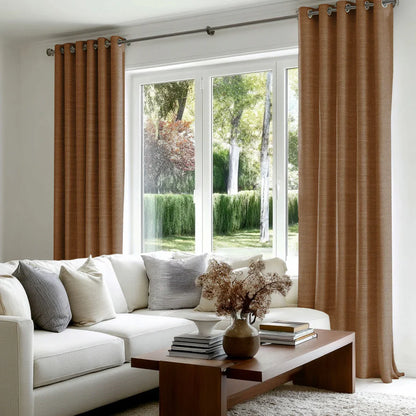 Chevron Textured Linen Blend Drapes Grommet - LuxDrape
