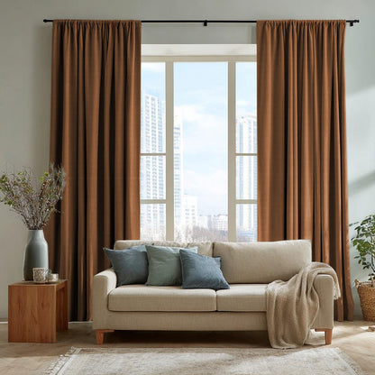 Chevron Textured Linen Blend Drapes Soft Top